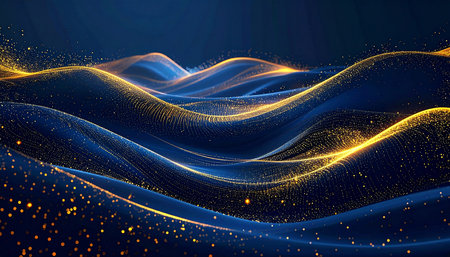 Abstract 3d wavy background. Futuristic technology style. Vector illustration.の素材