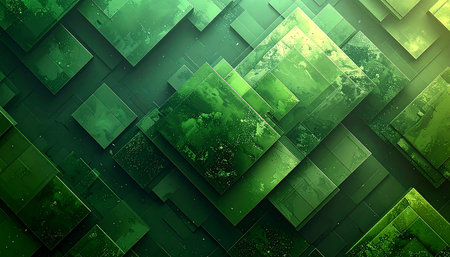 abstract green background with square pattern, digital artwork for creative graphic designの素材