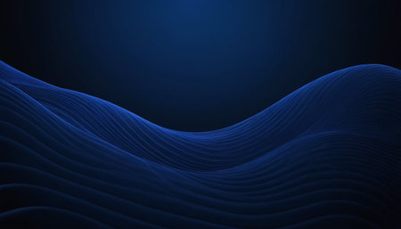 Abstract blue wave on dark blue background. Vector illustration for your designの素材
