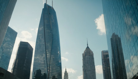 panorama of skyscrapers in shanghai,China.の素材