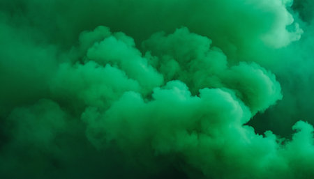 Green smoke on a black background. Texture of smoke. 3d renderingの素材
