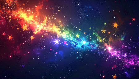 Abstract background with stars and nebula. Vector illustration for your designの素材