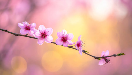 cherry blossom flower on bokeh background, nature backgroundの素材