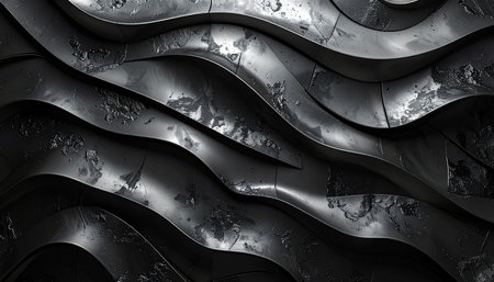 Black metal background. 3D illustration. 3D CG. High resolution.の素材