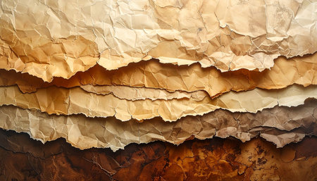 Old crumpled paper background. Old brown paper texture for design.の素材