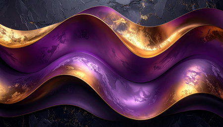 Abstract wavy background. 3d rendering, 3d illustration.の素材