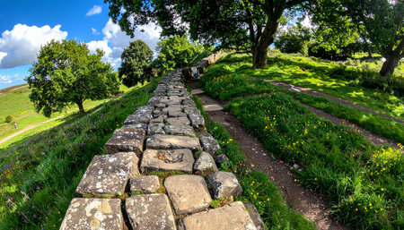 Stone wall in the English Lake District, Cumbria, Englandの素材