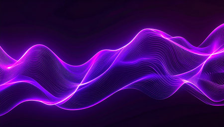 3d abstract wave background. Purple and purple wave design. Vector illustrationの素材