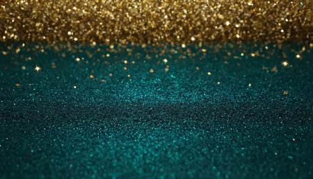glitter vintage lights background. gold and blue. de-focusedの素材