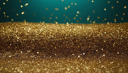 Golden glitter background with bokeh defocused lights. 3d renderingの素材
