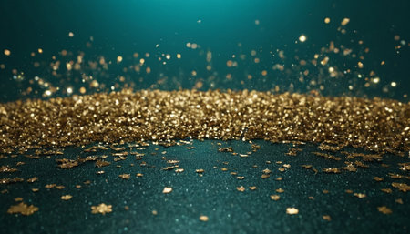 golden glitter luxury sparkling confetti. Festive abstract background. 3d renderの素材