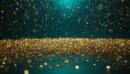 golden glitter vintage lights background. defocused. 3d renderingの素材