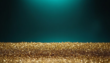 golden glitter vintage lights background. gold and blue. de focusedの素材