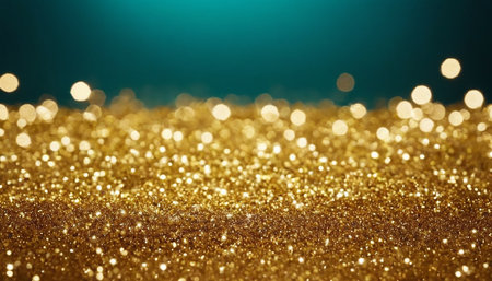 golden glitter vintage lights background. gold and blue. de focusedの素材