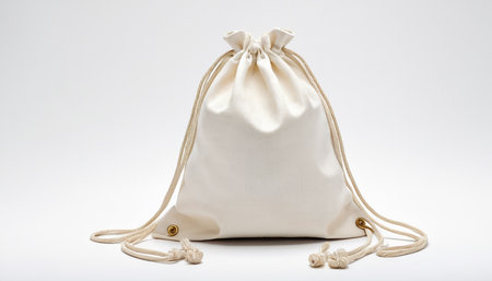 White bag on a white background. Isolated object. Close-up.の素材