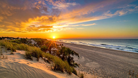 Sunset on the beach in San Diego, California, USA.の素材