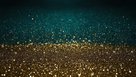 glitter vintage lights background. gold and blue. de-focusedの素材