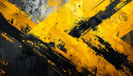 Grunge black and yellow background with space for text or imageの素材