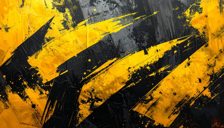 grunge black and yellow background with space for text or imageの素材