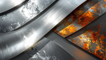 abstract metal background with some smooth lines in it (3d render)の素材