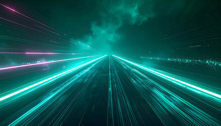 Futuristic abstract background with fast speed moving fast on highway.の素材