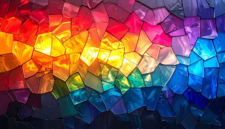 Multicolored stained glass background. Multicolored stained glass textureの素材
