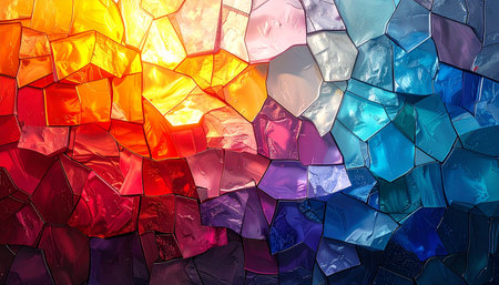 Colorful stained glass background. Abstract background. 3d rendering.の素材