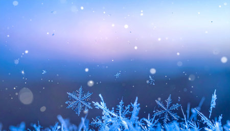 snowflakes on blue background. winter background. snowflakesの素材
