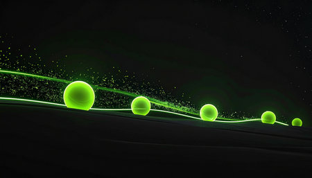 Futuristic abstract background with lines and spheres. 3d renderingの素材