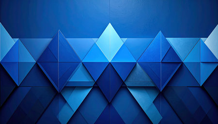 Abstract blue background with polygonal shapes. 3d render illustrationの素材