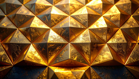 golden abstract background texture, close up of golden metallic background.の素材