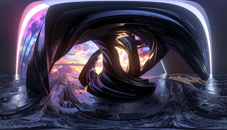 3d illustration of abstract geometric composition,digital artwork for creative graphic designの素材