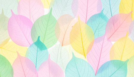 colorful leaves background with soft pastel color and soft focus.の素材