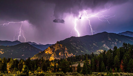 Thunderstorm in the Rocky Mountains of Colorado, United States of Americaの素材
