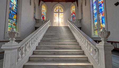 Stairs to the church of St. Peter and St. Paulの素材