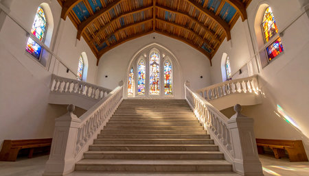 Stained glass window in the Cathedral of the Assumption of the Blessed Virgin Maryの素材