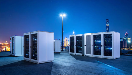 server room at night,shanghai,china.3d renderingの素材