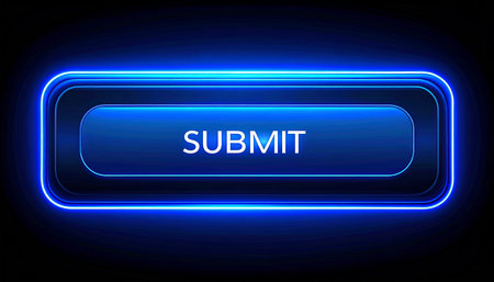 Vector illustration of blue web button with word SUMMIT on dark backgroundの素材