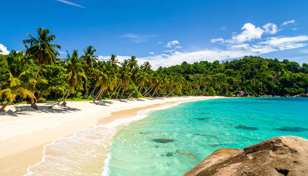 Beautiful beach Anse Lazio at Seychelles - nature backgroundの素材
