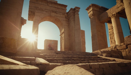 Ancient ruins of the Karnak temple in Luxor, Egypt.の素材