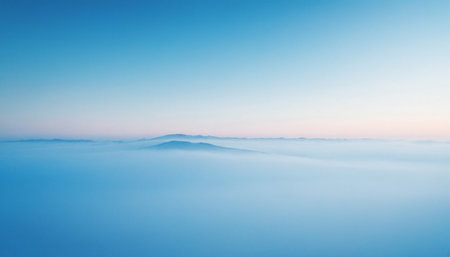 Aerial view of foggy morning at Phu Kradueng National Park, Loei, Thailandの素材
