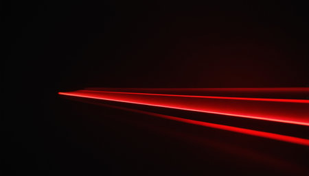 Red light trails on the black background. Abstract background for design.の素材