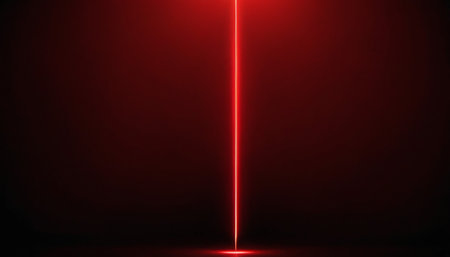 Red neon light lines on a dark background. 3D Renderingの素材