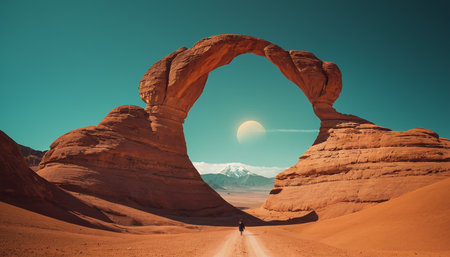 Double Arch in Arches National Park, Utah, United States.の素材