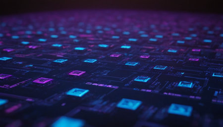 Futuristic technology background with circuit board. 3d render illustrationの素材