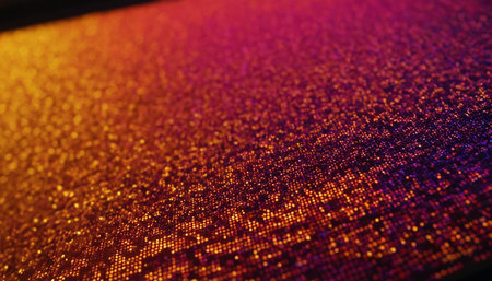 abstract background of red and orange glitter bokeh lights.の素材