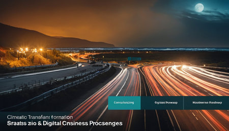 Car light trails on the road at night. Panoramic image.の素材