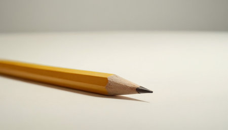 Pencils on a white background. Close-up. Selective focus.の素材