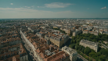 Aerial view of the city of Strasbourg, France. Panoramaの素材