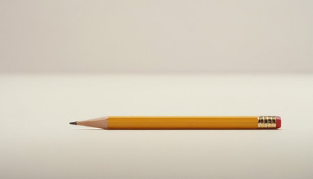 Pencil with eraser isolated on a white background, studio shotの素材